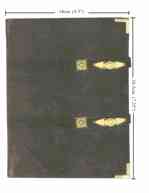 Book cover with measurements